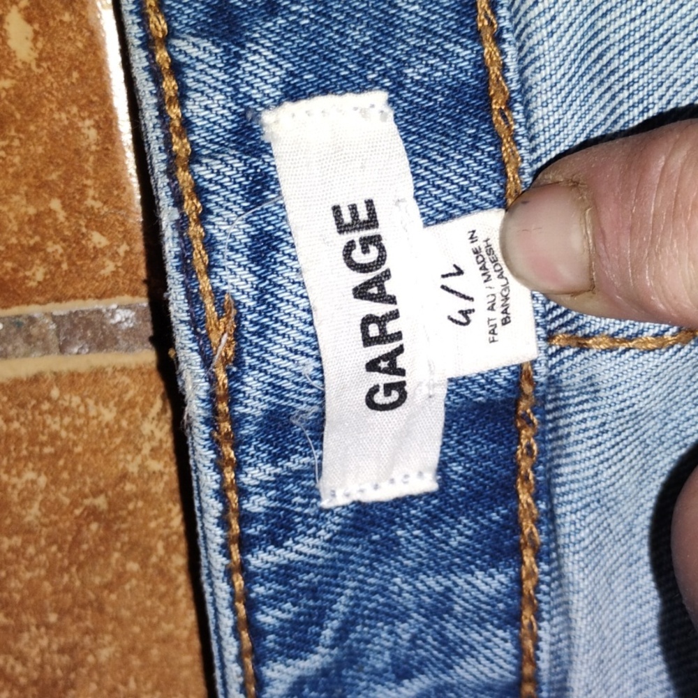 GARAGE Button fly Denim mini skirt size L - Picture 3 of 4